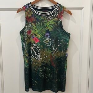 Custo Barcelona Tropical Mesh Sleeveless Top—Beautiful Fabric & Colors—Like New!
